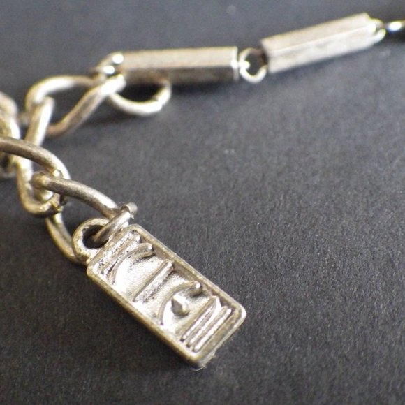 Pewter & Wood Necklace Bib by Kien - Picture 2 of 6